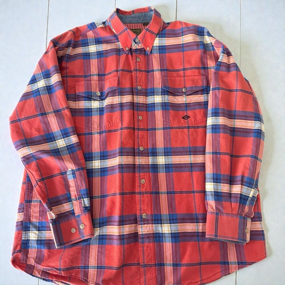 Roper Western Shirt Mens XL Red Plaid Button Down Cowboy Long Sleeve Workwear